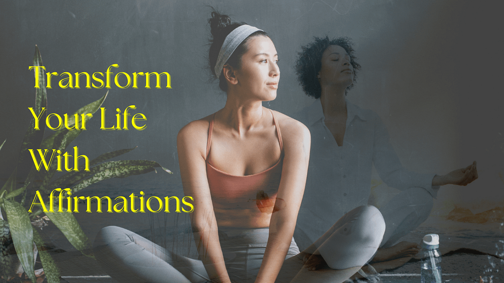 This image features a woman sitting peacefully after a meditation session, while in the background another person meditates in a fading silhouette. It serves as a visual reminder of the transformative power of meditation to bring inner peace and tranquility to one's life.