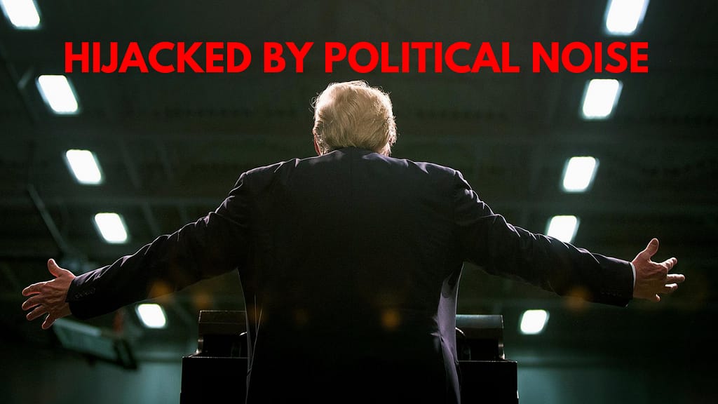 This is the title theme image to "Hijacked By Political Noise"
