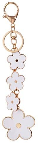 Giftale Women's Flower Bag Charms Enameled Keychain Purse Accessories