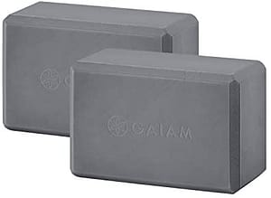 Gaiam Essentials Yoga Block (Set Of 2) - Supportive Latex-Free Eva Foam Soft Non-Slip Surface For Yoga, Pilates, Meditation, Grey