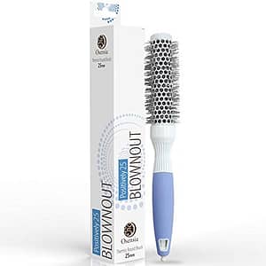 Professional Round Brush for Blow Drying - Extra-Small Ceramic Ion Brush for Sleek, Salon Blowout - Lightweight Hair Brush by Osensia, 1 Inch