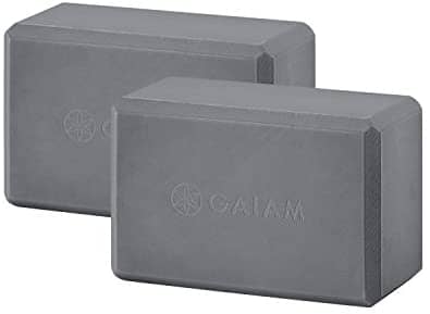 Gaiam Essentials Yoga Block (Set Of 2) - Supportive Latex-Free Eva Foam Soft Non-Slip Surface For Yoga, Pilates, Meditation, Grey