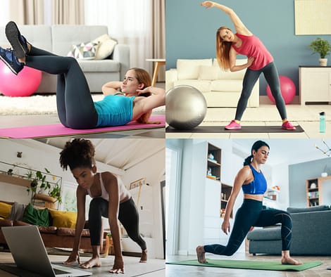 This image show the many different exercises you can do from the comfort of your home.
Cardio Workout At Home For BEGINNERS
