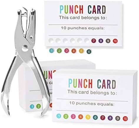 ONEDONE Reward Punch Cards (Pack of 200) Behavior Incentive Awards for Kids Students Teachers Home Classroom School Business Loyalty Gift Card - 3.5" x 2"