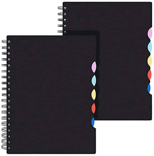 EOOUT B5 Tabbed Spiral Notebook, 8.5”×11”, Lined Journals, Ruled Notebooks with Colored Dividers, 290 Pages, for School Office Supplies