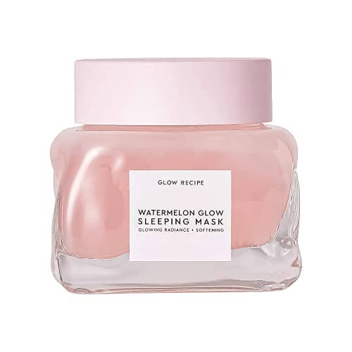 Glow Recipe Mini Watermelon Sleeping Mask - Hydrating, Pore Refining Overnight Face Mask with AHAs, Hyaluronic Acid + Pumpkin Seed Extract - Anti-Aging Gel Mask for Soft, Glowing Skin (30ml / 1oz)