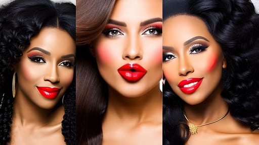Women love wearing red lipstick.