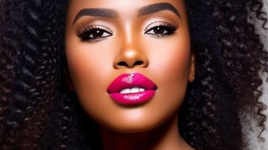 The image captures the mesmerizing power of red lipstick, as a beautiful Black women adorn the bold shade with poise and confidence. The woman striking features are accentuated by the intense color, drawing attention to her lips and facial expressions. The red lipstick complements the woman's skin tones, providing a captivating contrast that enhances her natural beauty. The woman exude a seductive allure, embodying the article's focus on the "Seductive Power of Red Lipstick." The image showcases the ability of this classic cosmetic staple to empower and elevate the feminine mystique, regardless of skin color or features.